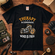THERAPY & WIND | ビンテージ チョッパー モーターサイクル レトロ グラフィック Tシャツ【バイク乗りの日常・ツーリング・オシャレ・ギフトに最適】