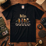 THE BEERS Neoclassic | バイク 狂 クラフトビール 横断歩道 ゆるかわ パロディ Tシャツ【バイク好き・ライダー・父の日・イベント・プレゼントに最適】