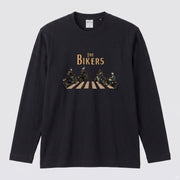 THE BIKERS RIDE | ライダー仲間 バイク走行 イラスト おもしろ かわいい 長袖Tシャツ【バイク好き・ツーリングウェア・普段着・プレゼントに最適】