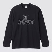 BIKE LOGO | バイク モーターサイクル フロントフェイス ロゴ イラスト 長袖Tシャツ【バイク好き・ライダー・ストリート・プレゼントに最適】