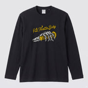 FULL THROTTLE BABY | アメカジ スケルトン グリップ バイク乗り イラスト 長袖Tシャツ【バイク好き・ガレージ・ツーリングウェア・プレゼントに最適】