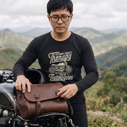 バイク セラピー ロンT クラシック カフェレーサー レトロ 長袖 Tシャツ メッセージ メンズ レディース バイク乗り ライダー ツーリング 服 ギフト