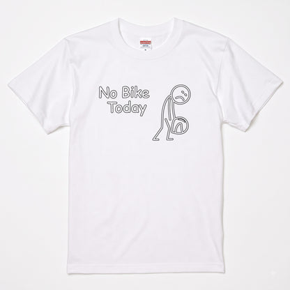 No Bike Today 悲しい棒人間黒Tシャツ | RIDERSMODE