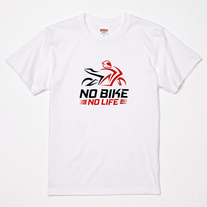 NO BIKE NO LIFE | バイクシルエット スタイリッシュ グラフィック Tシャツ【バイク乗りの日常・サーキット・オシャレ・ギフトに最適】