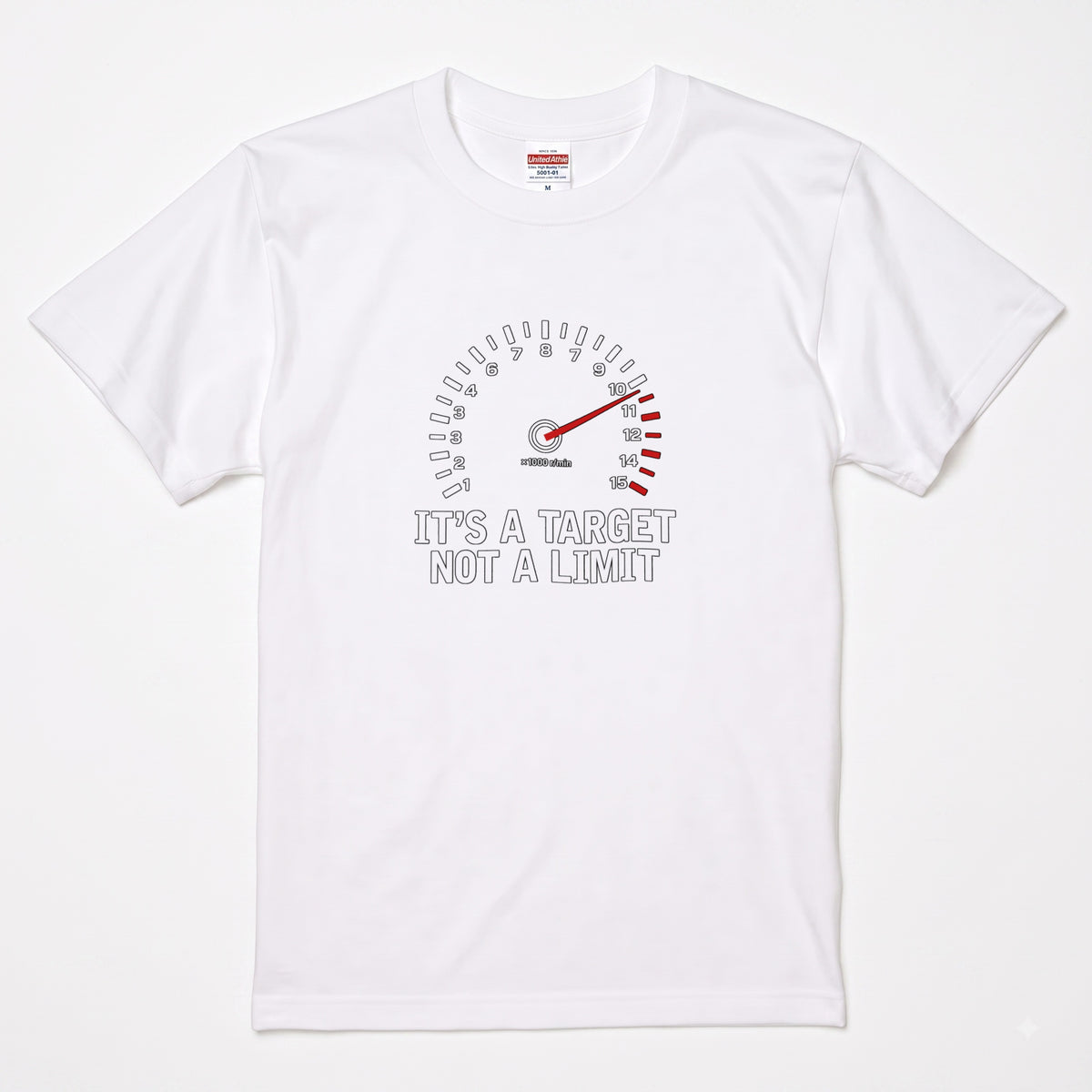 IT'S A TARGET | バイク メーター レッドゾーン グラフィック Tシャツ【バイク乗りの日常・ワインディング・オシャレ・ギフトに最適】