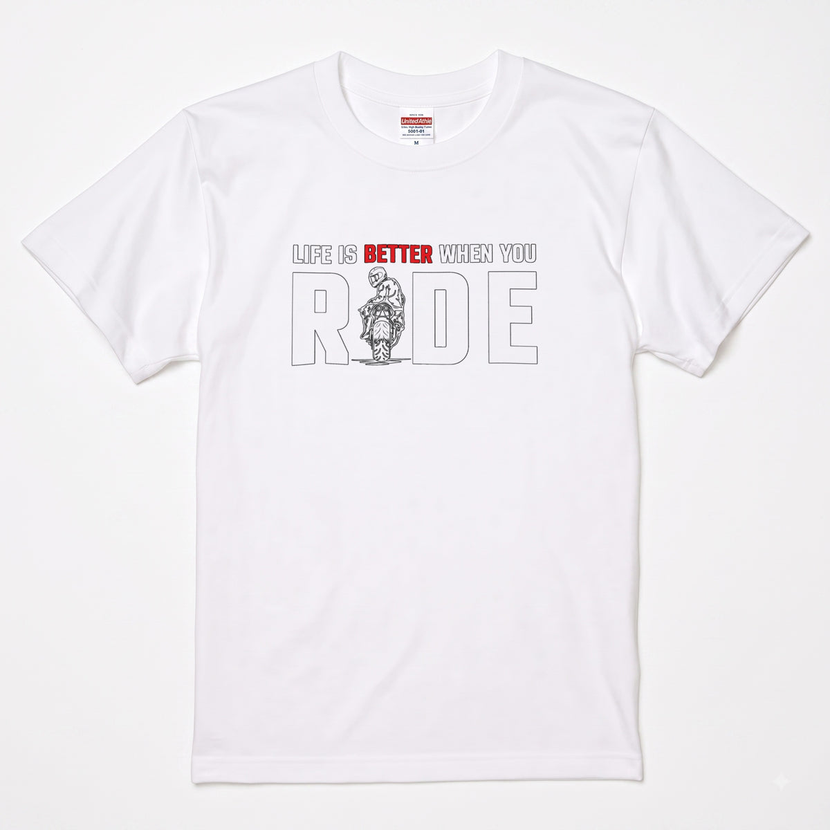WHEN YOU RIDE | バイクライフ スタイリッシュ タイポグラフィ グラフィック Tシャツ【バイク乗りの日常・ツーリング・オシャレ・ギフトに最適】