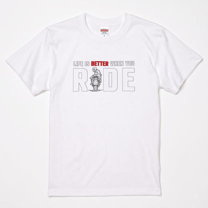 WHEN YOU RIDE | バイクライフ スタイリッシュ タイポグラフィ グラフィック Tシャツ【バイク乗りの日常・ツーリング・オシャレ・ギフトに最適】