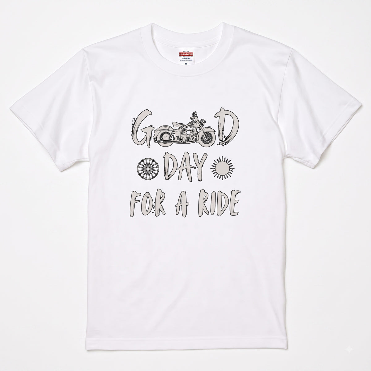 GOOD DAY FOR A RIDE | ビンテージ モーターサイクル 手書き風 グラフィック Tシャツ【バイク乗りの日常・ツーリング・オシャレ・ギフトに最適】