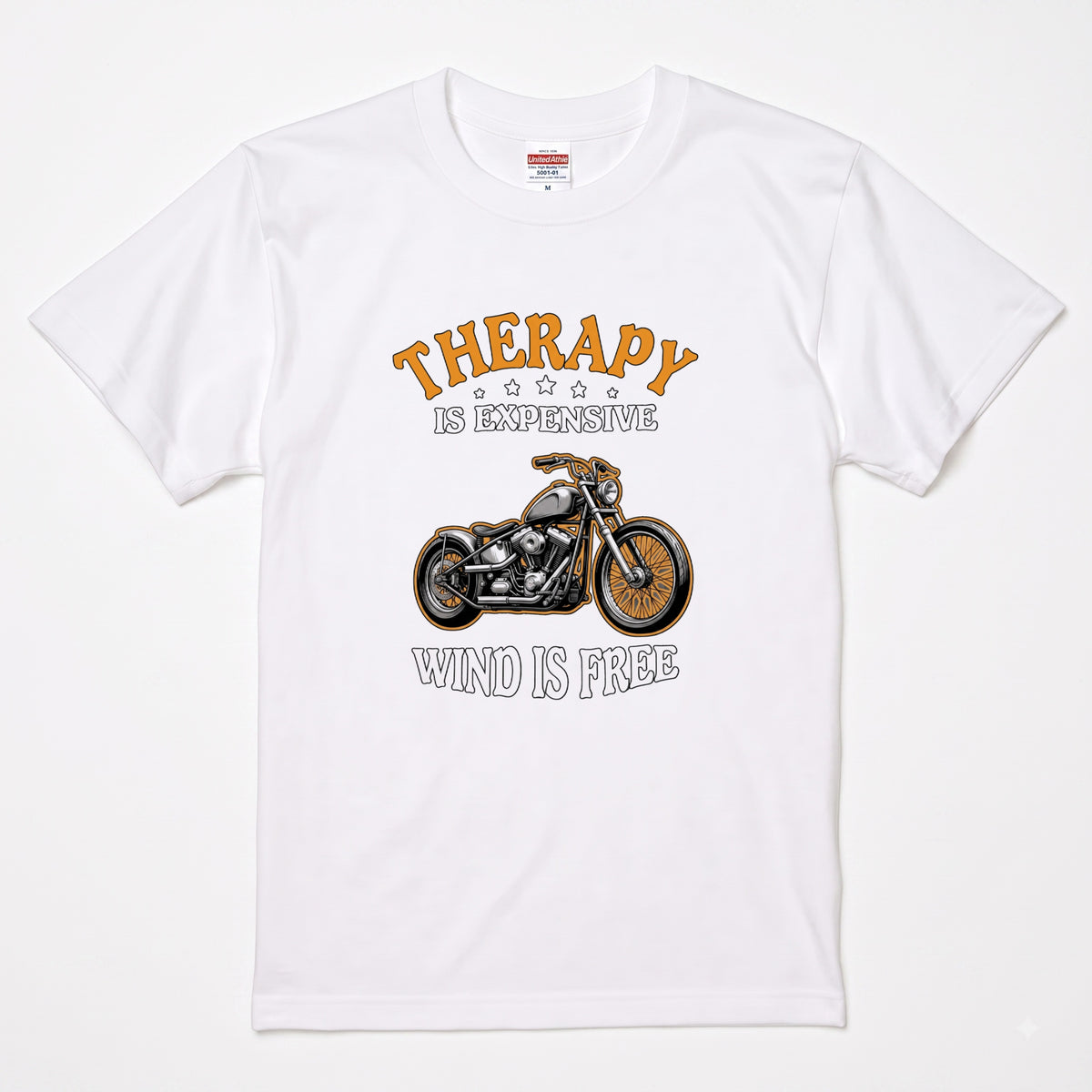THERAPY & WIND | ビンテージ チョッパー モーターサイクル レトロ グラフィック Tシャツ【バイク乗りの日常・ツーリング・オシャレ・ギフトに最適】