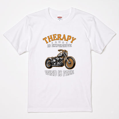 THERAPY & WIND | ビンテージ チョッパー モーターサイクル レトロ グラフィック Tシャツ【バイク乗りの日常・ツーリング・オシャレ・ギフトに最適】