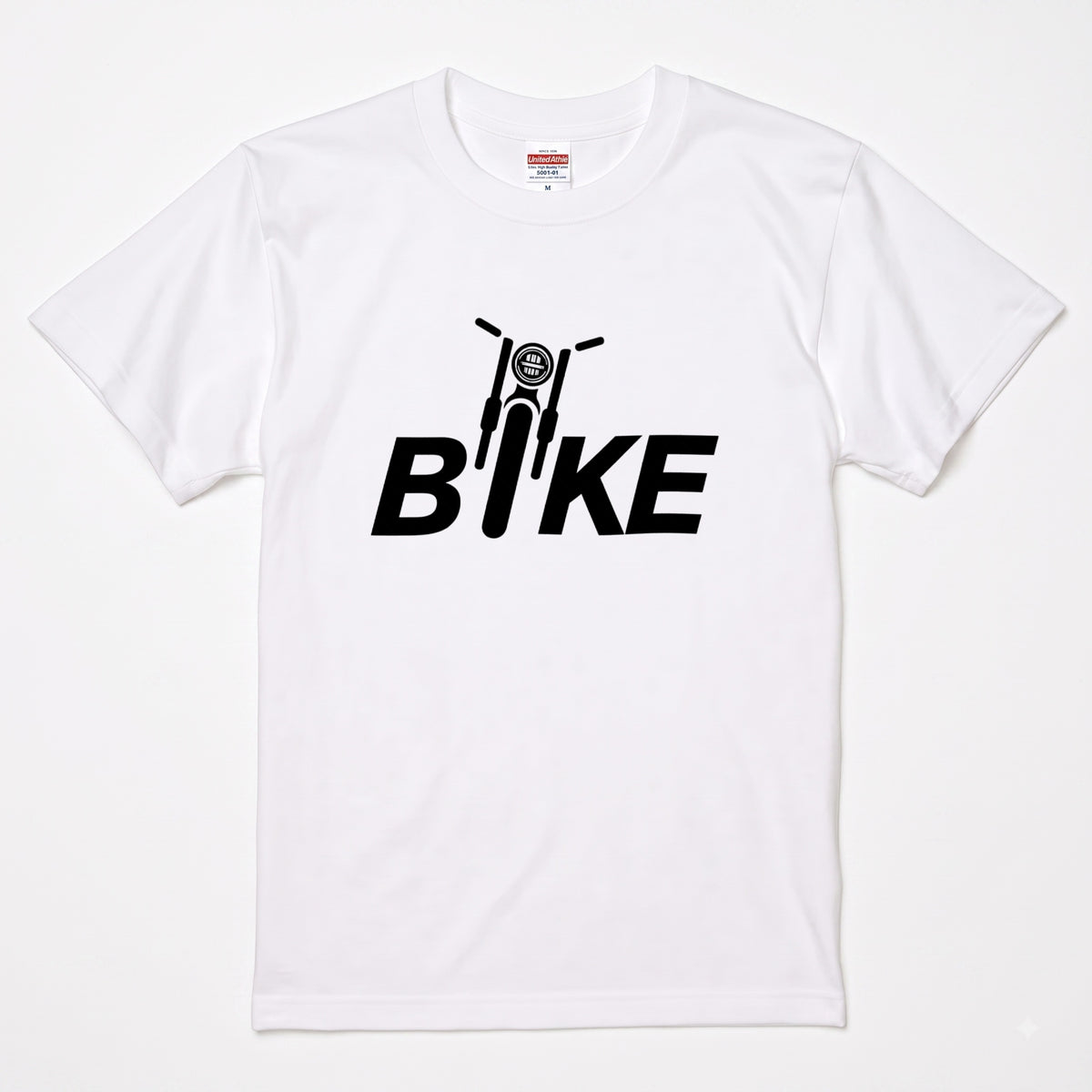 BIKE TYPO | バイク シルエット 英字ロゴ モーターサイクル グラフィック Tシャツ【バイク乗りの日常・普段着・オシャレ・ギフトに最適】