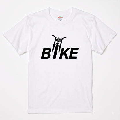 BIKE TYPO | バイク シルエット 英字ロゴ モーターサイクル グラフィック Tシャツ【バイク乗りの日常・普段着・オシャレ・ギフトに最適】