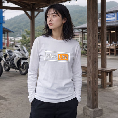 バイク おもしろ ロンT Bike Life パロディ ボックスロゴ 長袖 Tシャツ メンズ レディース バイク乗り ライダー ツーリング 服 ギフト