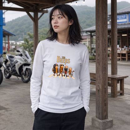 THE BEERS ロングスリーブ Tシャツ ビール好き バイク乗り アメリカン バイカー ツーリング カジュアル プレゼント