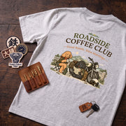 Roadside Coffee Club ロードサイド コーヒークラブ「Good Roads, Slow Mornings」 Tシャツ｜バックプリント