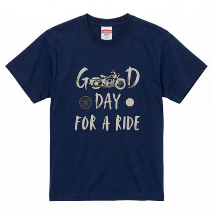 GOOD DAY FOR A RIDE | ビンテージ モーターサイクル 手書き風 グラフィック Tシャツ【バイク乗りの日常・ツーリング・オシャレ・ギフトに最適】