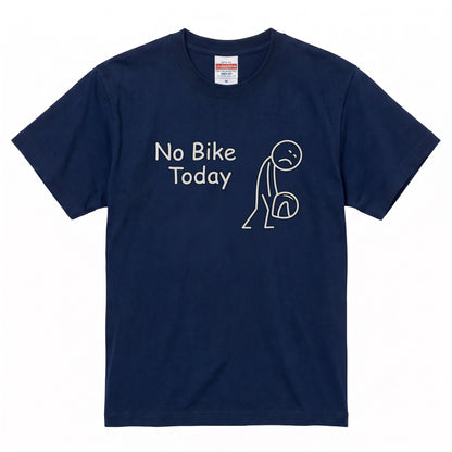 No Bike Today 悲しい棒人間黒Tシャツ | RIDERSMODE