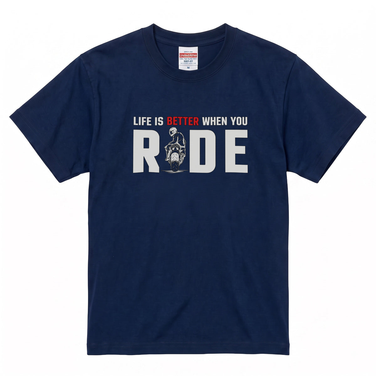 WHEN YOU RIDE | バイクライフ スタイリッシュ タイポグラフィ グラフィック Tシャツ【バイク乗りの日常・ツーリング・オシャレ・ギフトに最適】