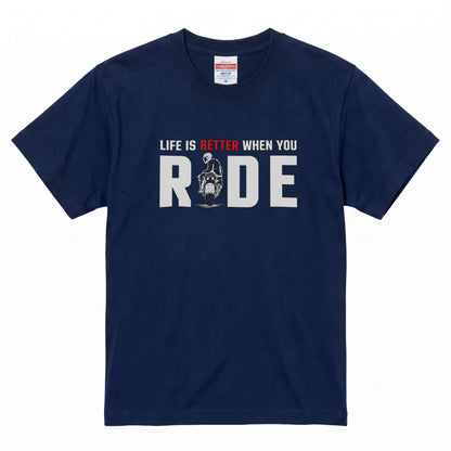 WHEN YOU RIDE | バイクライフ スタイリッシュ タイポグラフィ グラフィック Tシャツ【バイク乗りの日常・ツーリング・オシャレ・ギフトに最適】