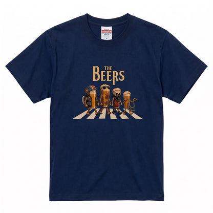 THE BEERS CHOPPER | アメリカンバイク チョッパー クラフトビール 横断歩道 筆文字 パロディ Tシャツ【ライダー・ハーレー乗り・父の日・プレゼントに最適】
