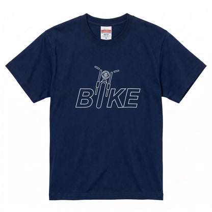 BIKE TYPO | バイク シルエット 英字ロゴ モーターサイクル グラフィック Tシャツ【バイク乗りの日常・普段着・オシャレ・ギフトに最適】