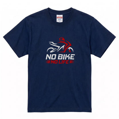 NO BIKE NO LIFE | バイクシルエット スタイリッシュ グラフィック Tシャツ【バイク乗りの日常・サーキット・オシャレ・ギフトに最適】