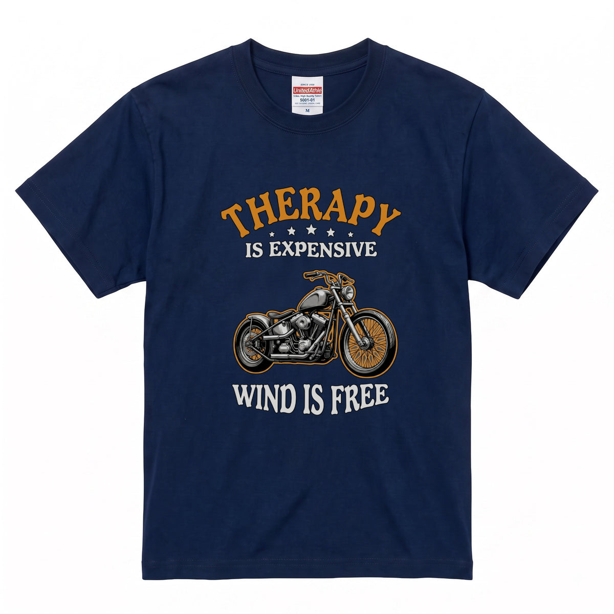 THERAPY & WIND | ビンテージ チョッパー モーターサイクル レトロ グラフィック Tシャツ【バイク乗りの日常・ツーリング・オシャレ・ギフトに最適】