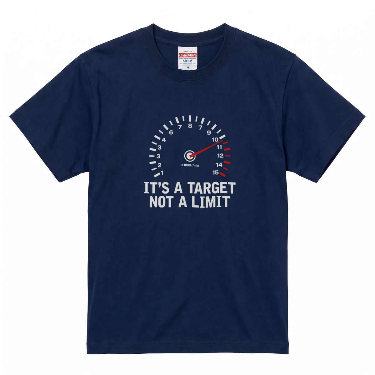 IT'S A TARGET | バイク メーター レッドゾーン グラフィック Tシャツ【バイク乗りの日常・ワインディング・オシャレ・ギフトに最適】