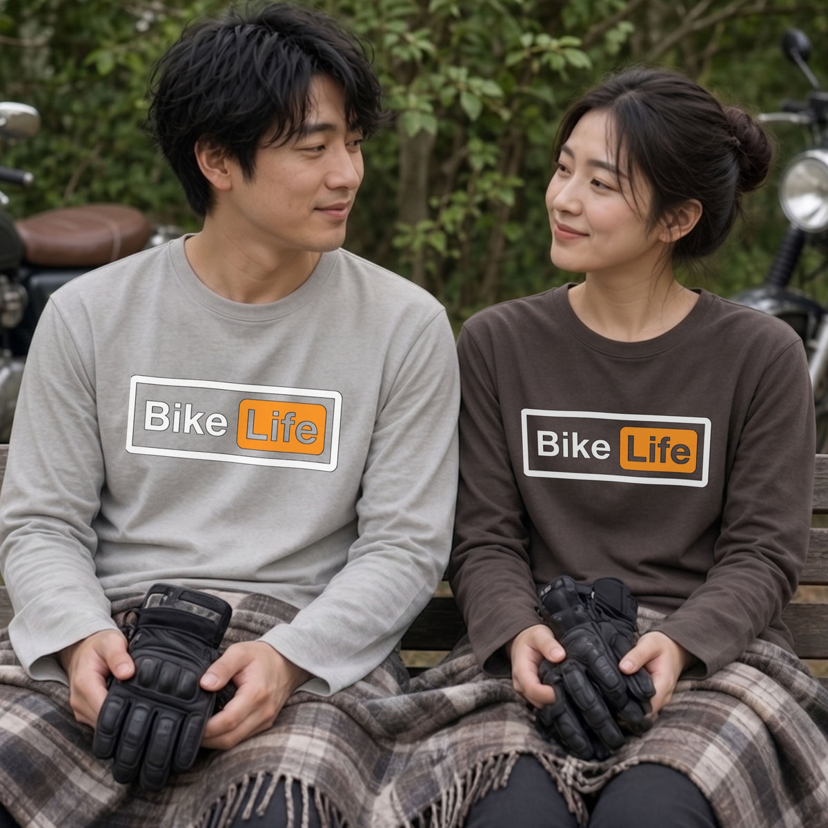バイク おもしろ ロンT Bike Life パロディ ボックスロゴ 長袖 Tシャツ メンズ レディース バイク乗り ライダー ツーリング 服 ギフト