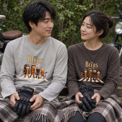 THE BEERS ロングスリーブ Tシャツ ビール好き バイク乗り アメリカン バイカー ツーリング カジュアル プレゼント