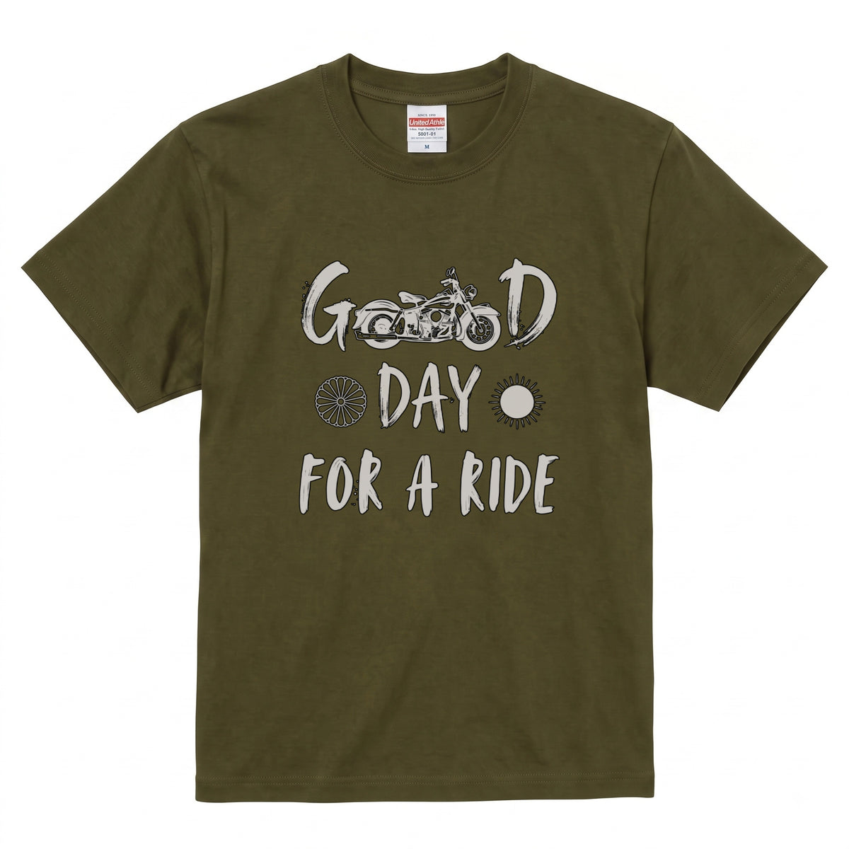 GOOD DAY FOR A RIDE | ビンテージ モーターサイクル 手書き風 グラフィック Tシャツ【バイク乗りの日常・ツーリング・オシャレ・ギフトに最適】