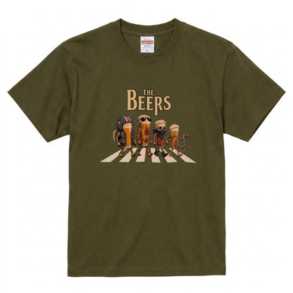THE BEERS CHOPPER | アメリカンバイク チョッパー クラフトビール 横断歩道 筆文字 パロディ Tシャツ【ライダー・ハーレー乗り・父の日・プレゼントに最適】