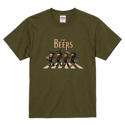 THE BEERS Adventure | ロングツーリング アドベンチャーバイク クラフトビール 横断歩道 パロディ Tシャツ【ライダー・バイク旅・父の日・イベント・プレゼントに最適】