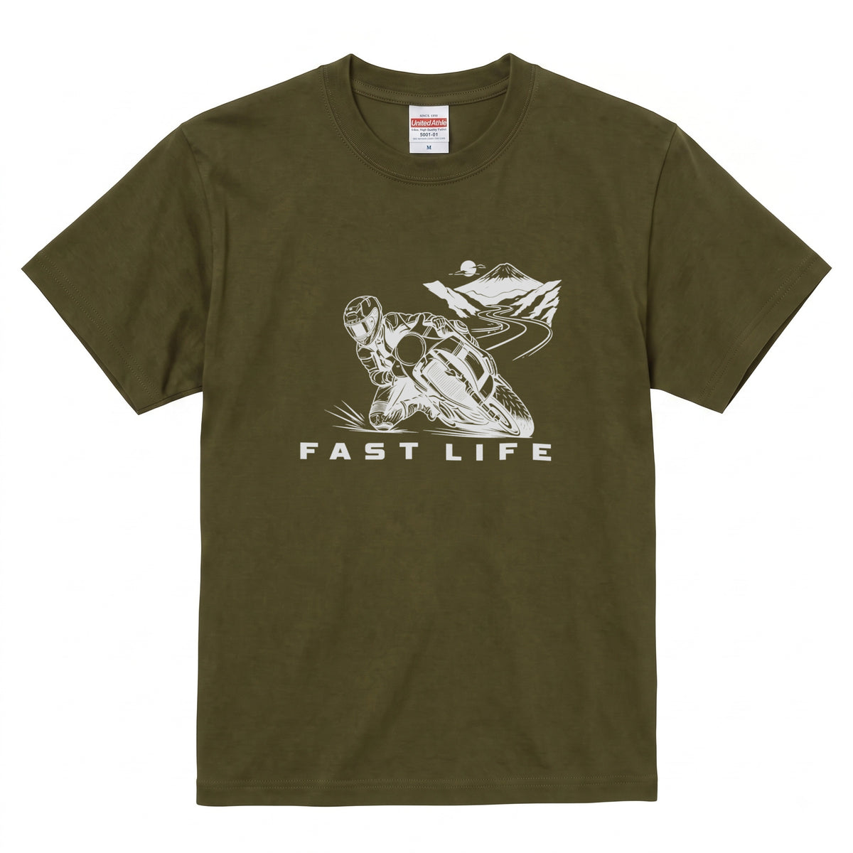 FAST LIFE | バイク 膝すり モーターサイクル マウンテンロード Tシャツ【バイク乗りの日常・峠・オシャレ・ギフトに最適】