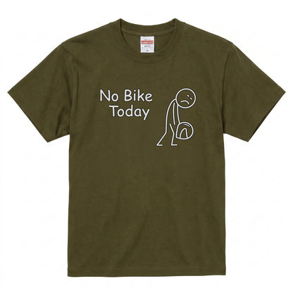 No Bike Today 悲しい棒人間黒Tシャツ | RIDERSMODE