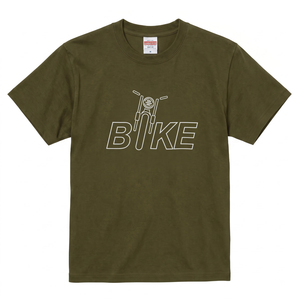 BIKE TYPO | バイク シルエット 英字ロゴ モーターサイクル グラフィック Tシャツ【バイク乗りの日常・普段着・オシャレ・ギフトに最適】