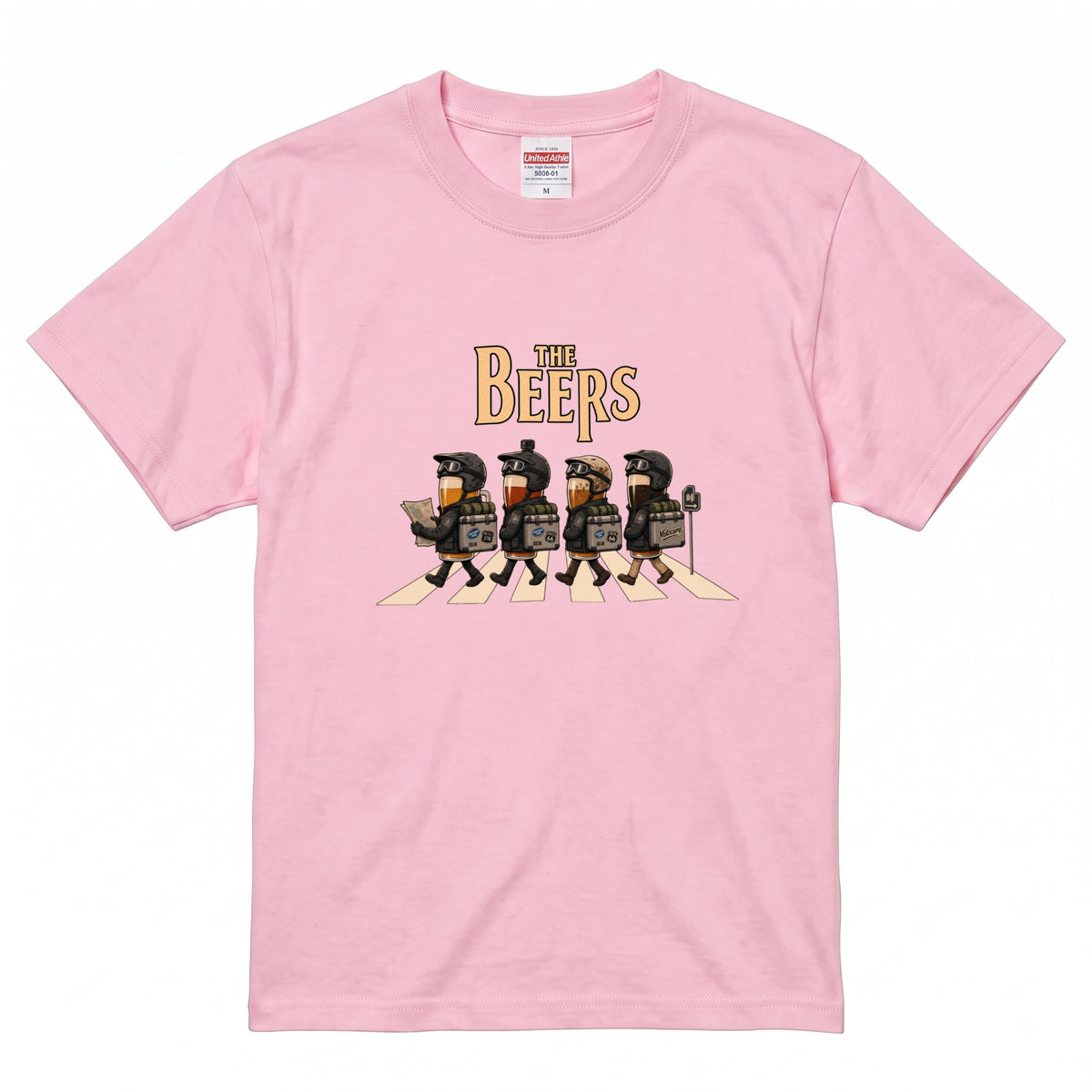 THE BEERS Adventure | ロングツーリング アドベンチャーバイク クラフトビール 横断歩道 パロディ Tシャツ【ライダー・バイク旅・父の日・イベント・プレゼントに最適】