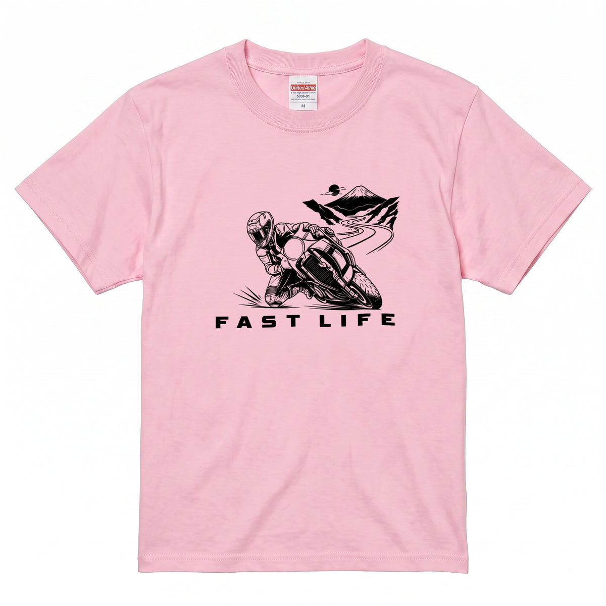FAST LIFE | バイク 膝すり モーターサイクル マウンテンロード Tシャツ【バイク乗りの日常・峠・オシャレ・ギフトに最適】