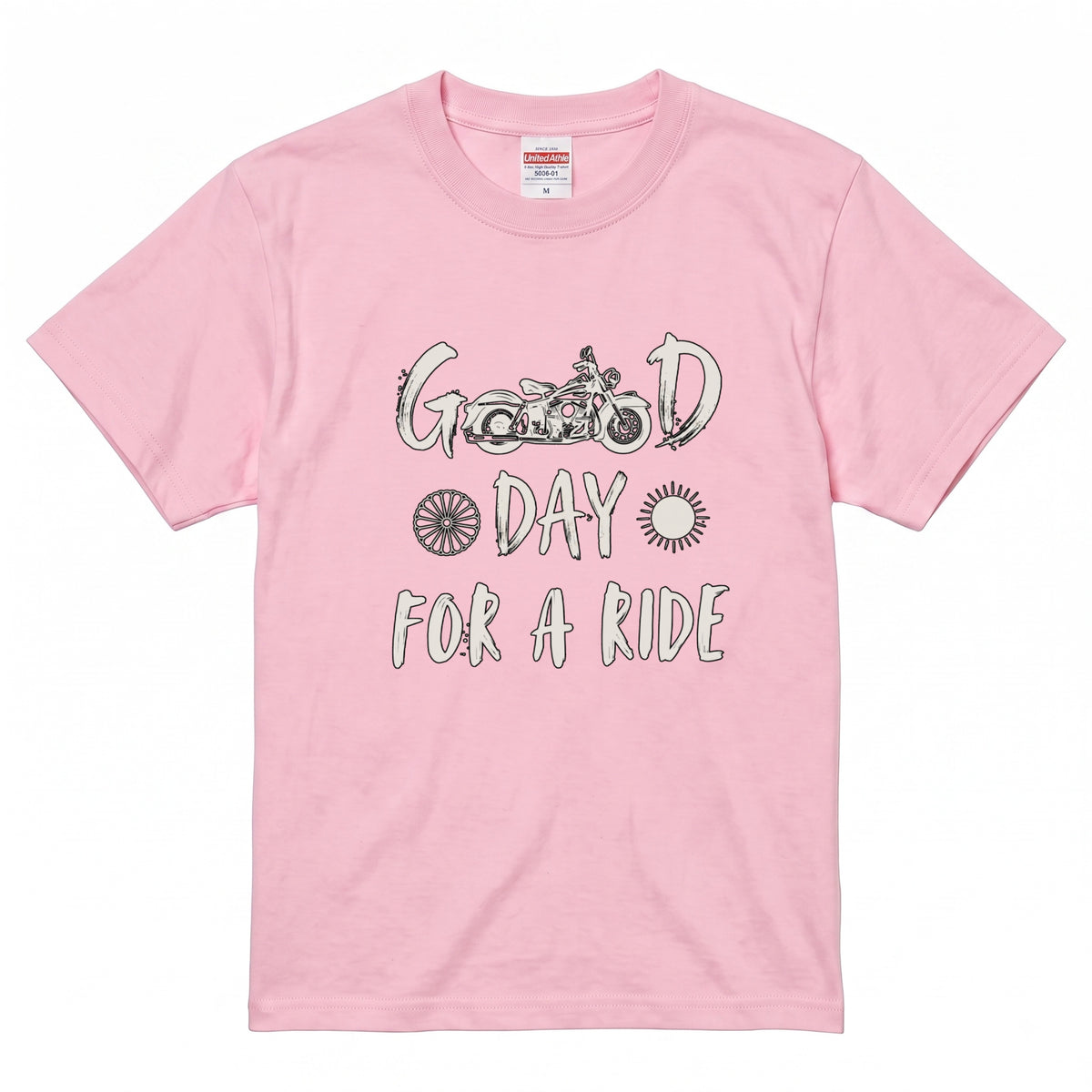 GOOD DAY FOR A RIDE | ビンテージ モーターサイクル 手書き風 グラフィック Tシャツ【バイク乗りの日常・ツーリング・オシャレ・ギフトに最適】