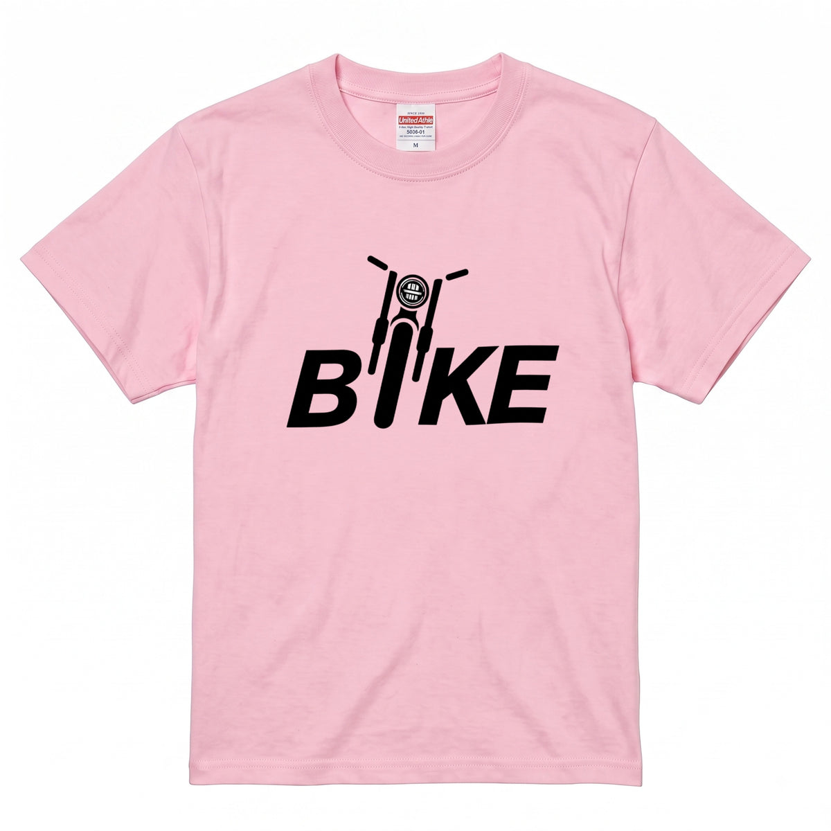BIKE TYPO | バイク シルエット 英字ロゴ モーターサイクル グラフィック Tシャツ【バイク乗りの日常・普段着・オシャレ・ギフトに最適】