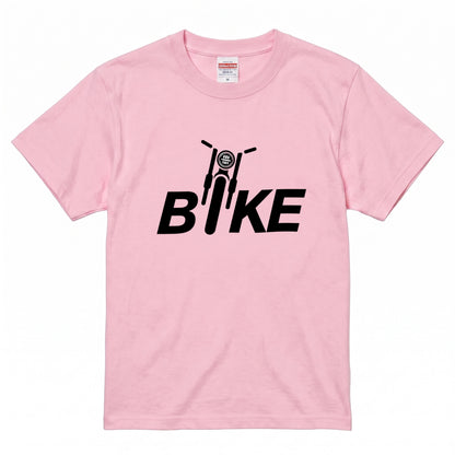 BIKE TYPO | バイク シルエット 英字ロゴ モーターサイクル グラフィック Tシャツ【バイク乗りの日常・普段着・オシャレ・ギフトに最適】