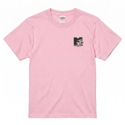MOUNTAIN BIKING | ワンポイント レトロロゴ MTB 自転車男子 ストリート グラフィック Tシャツ【サイクルウェア・普段着・ツーリング・ユニセックス・ギフトに最適】