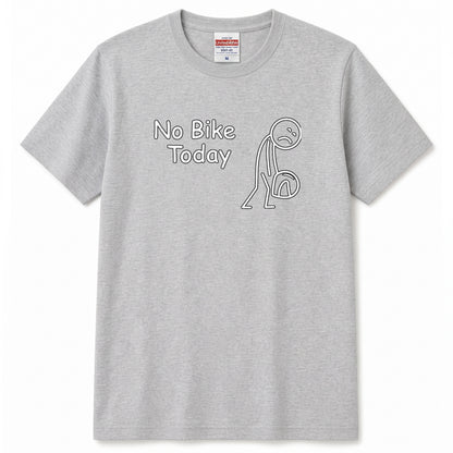 No Bike Today 悲しい棒人間黒Tシャツ | RIDERSMODE