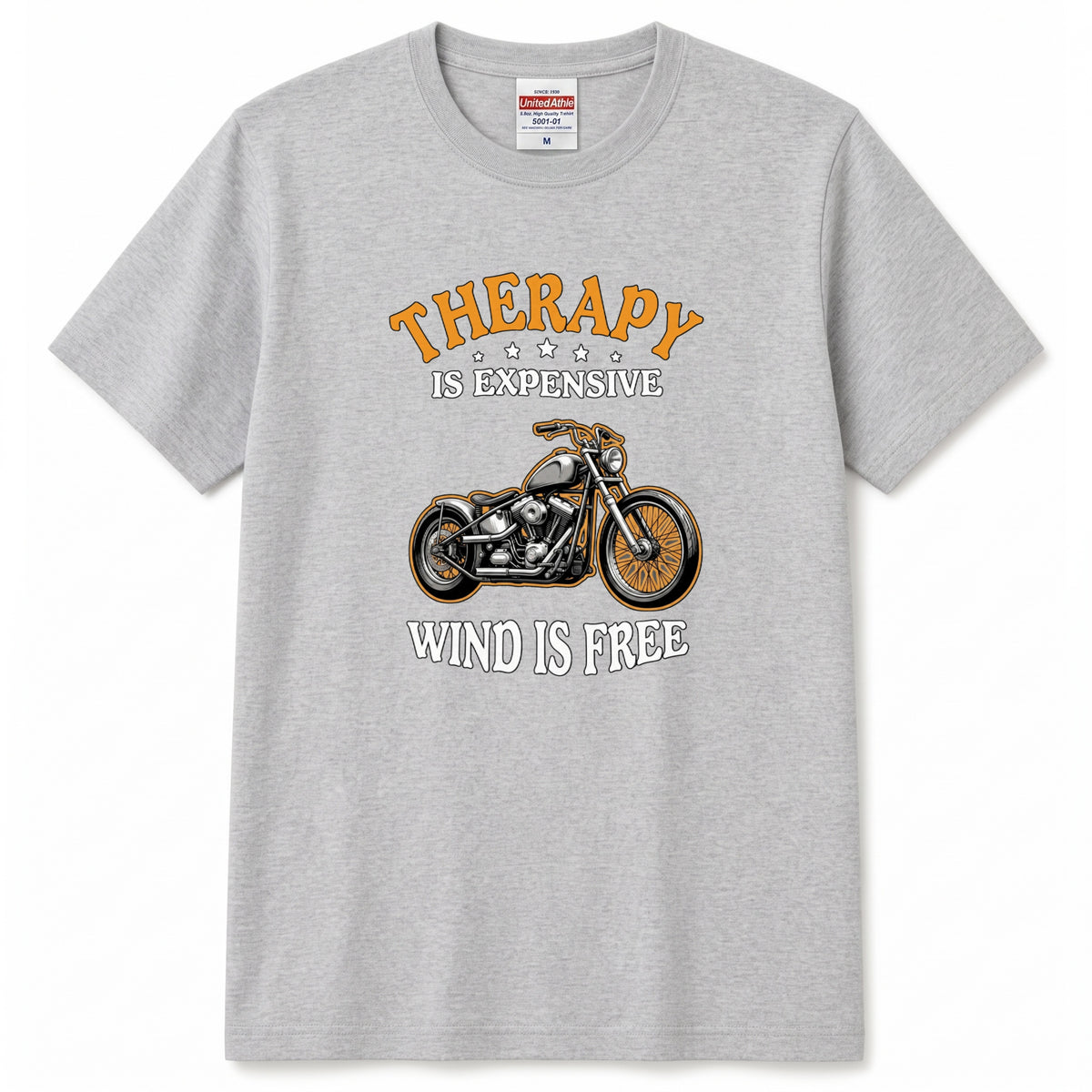 THERAPY & WIND | ビンテージ チョッパー モーターサイクル レトロ グラフィック Tシャツ【バイク乗りの日常・ツーリング・オシャレ・ギフトに最適】
