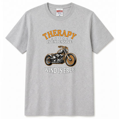THERAPY & WIND | ビンテージ チョッパー モーターサイクル レトロ グラフィック Tシャツ【バイク乗りの日常・ツーリング・オシャレ・ギフトに最適】