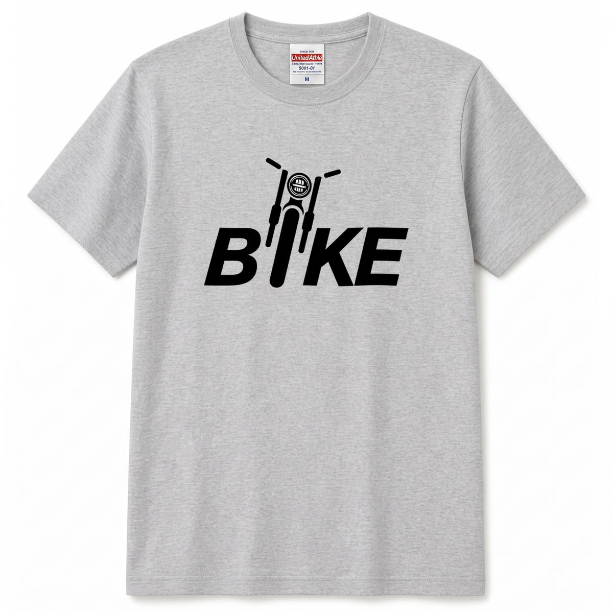 BIKE TYPO | バイク シルエット 英字ロゴ モーターサイクル グラフィック Tシャツ【バイク乗りの日常・普段着・オシャレ・ギフトに最適】