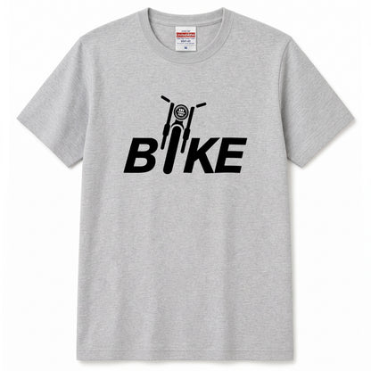 BIKE TYPO | バイク シルエット 英字ロゴ モーターサイクル グラフィック Tシャツ【バイク乗りの日常・普段着・オシャレ・ギフトに最適】
