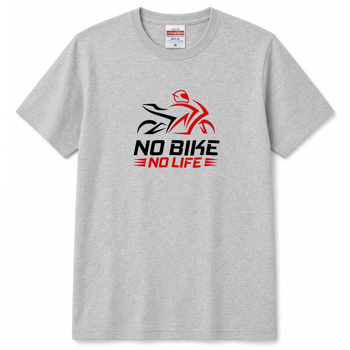 NO BIKE NO LIFE | バイクシルエット スタイリッシュ グラフィック Tシャツ【バイク乗りの日常・サーキット・オシャレ・ギフトに最適】