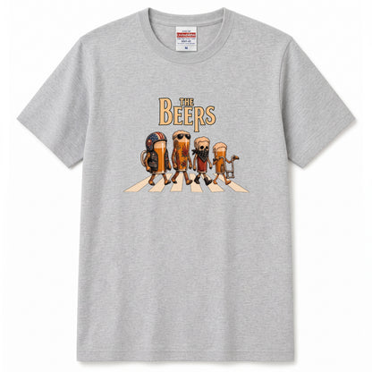 THE BEERS CHOPPER | アメリカンバイク チョッパー クラフトビール 横断歩道 筆文字 パロディ Tシャツ【ライダー・ハーレー乗り・父の日・プレゼントに最適】