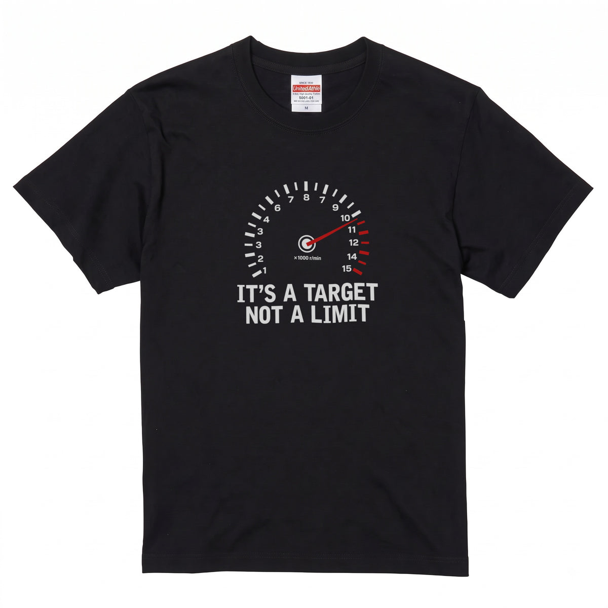 IT'S A TARGET | バイク メーター レッドゾーン グラフィック Tシャツ【バイク乗りの日常・ワインディング・オシャレ・ギフトに最適】